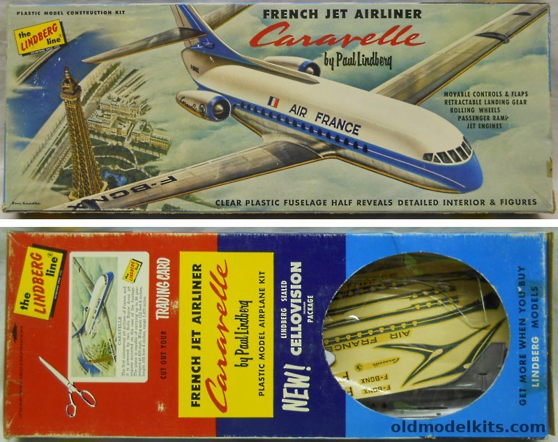 Lindberg 1/96 Caravelle French Jet Airliner - With Full Interior and Engines and Transparent Fuselage and Cowling - Cellovision Issue, 553-149 plastic model kit
